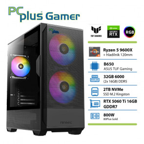 PCPLUS Gamer Ryzen 5 9600X 32GB 2TB SSD RTX 5060Ti 16GB gaming namizni računalnik